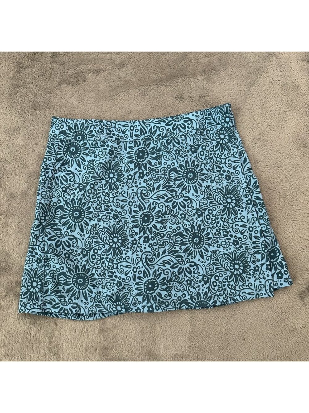 Ripskirt Rip Skirt Hawaii Wrap Skirt MEDIUM Blue Floral Coverup Vacation